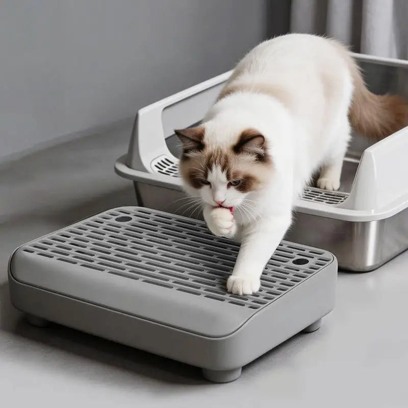 Cat Litter Box Step Non Slip Double Layer Washable Pad for Litter Box Cabinet for Cats