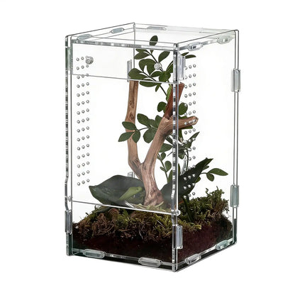 Reptile Enclosure Front Opening Escape Proof Habitat Acrylic Jumping Spider Habitat For Observation Home Pet Store Office