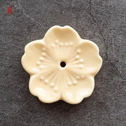 Ceramic Cherry Blossom Incense Burner | Home Decor Stick Holder