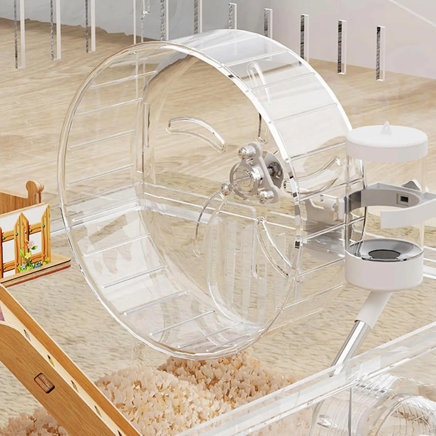 Hamster Cage 2-Layer Clear Acrylic Pet Habitats Hamster Enclosure for Indoor Outdoor Home Yard Breeding Observation Pet Shop