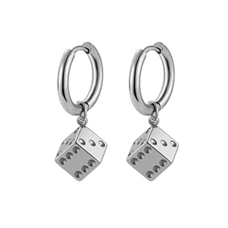 Fashion Punk Gothic Stainless Steel Drop Earrings | Unisex Stud Earrings for Men Women