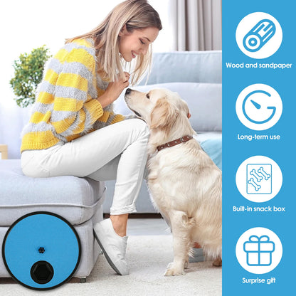 Round Dog Nail Scratch Board 360° Rotating Dog Scratch Pad with Snack Compartments Interactive Pet Toy Pet Supplies Accessories