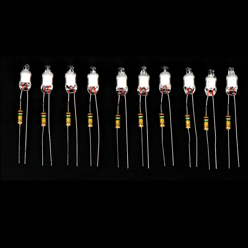 Neon Indicator Light Bulbs with Resistor | 220V Red Blue Green 4x10mm 5x13mm