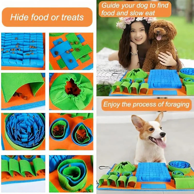 Pet Snuffle Mat for Dogs, Interactive Slow Feeder Sniff Pad for Small Dogs & Cats, Puzzle Toy for Boredom & Mental Stimulation