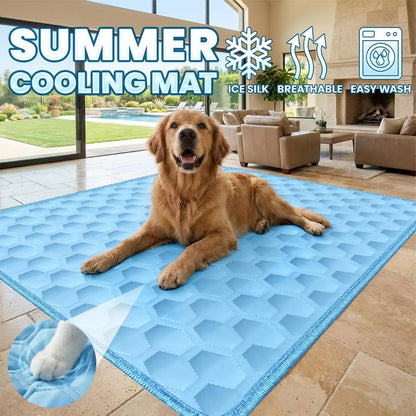 Pet Cooling Mat Chew-Resistant Cushion Pet Cats Bed Cooling Mat for Small Medium Large Breeds Animals Resting Camping Travel