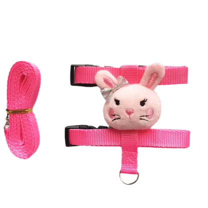 Small Animals Outdoor Wakling Supplies Cartoon Style Rabbit Harness and Leash Set for Bunnies Guinea Pig Bunny Accessoris Pet