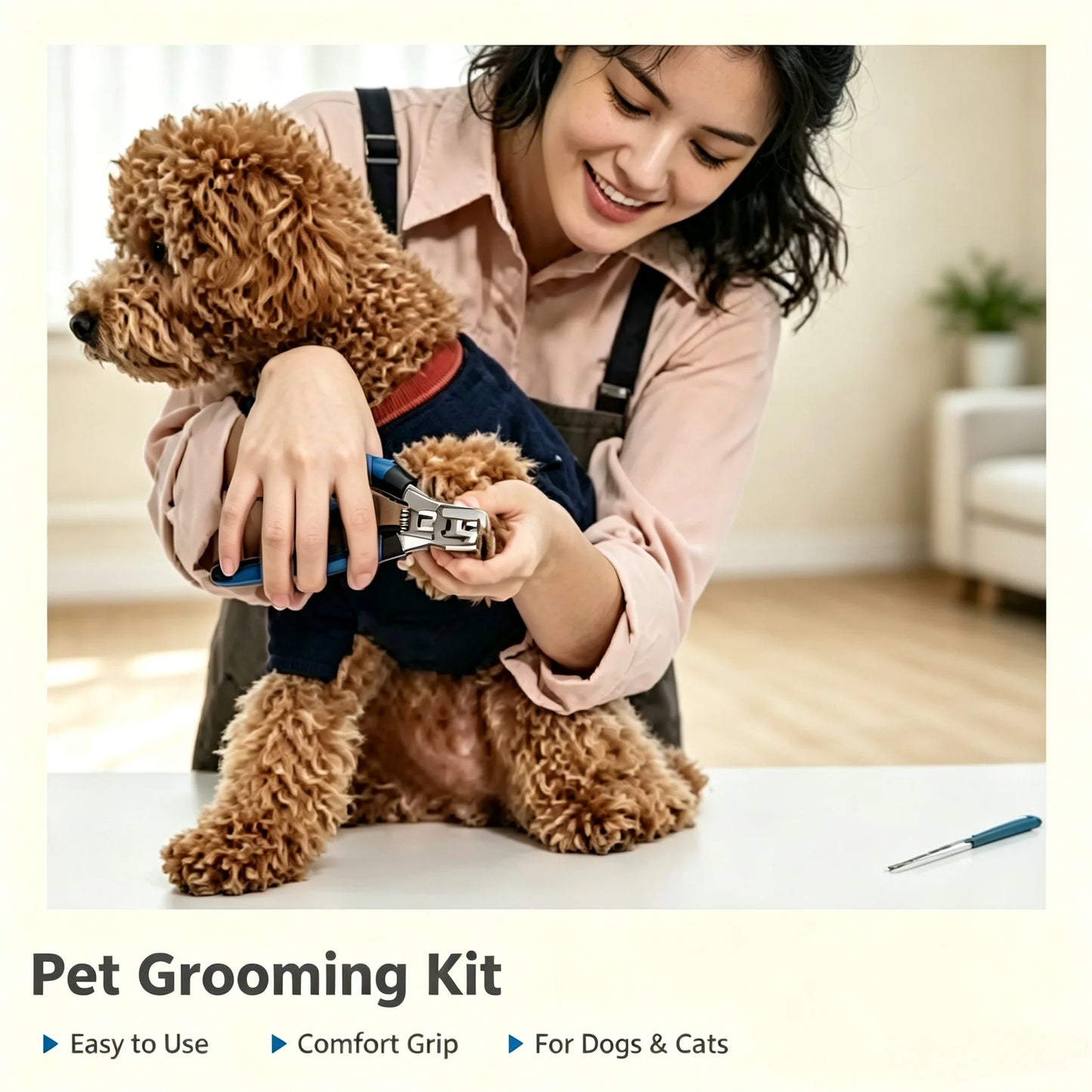 Cat and Dog Cleaning and Grooming Set: Pet Nail Clippers, Unknotting Combs, File Tools, Cleaning Tools. Popular Pet Cleaning Set