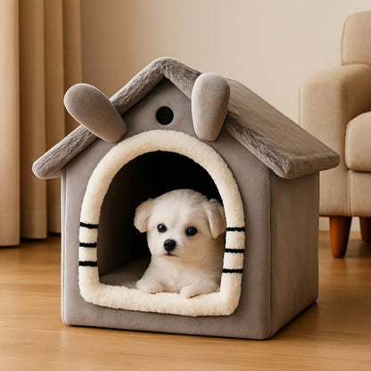 All-Season Soft Pet Bed Tent with Removable Washable Cushion for Dogs and Cats