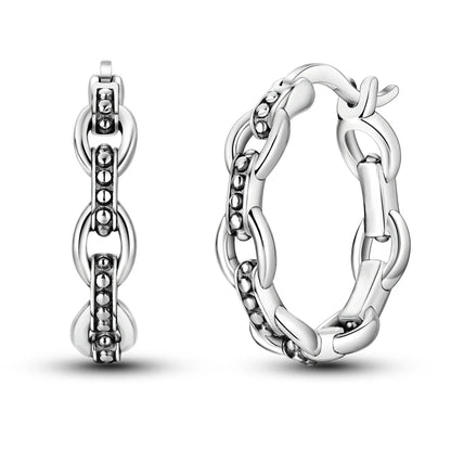 925 Sterling Silver Hoop Earrings with Zircon | Classic U-Shaped Women Jewelry