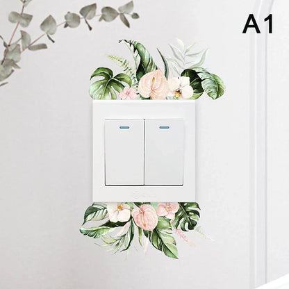 Plant Flower Switch Wall Sticker | Self-Adhesive PVC Wall Decal