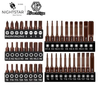 Screwdriver Bits Set 25mm 50mm | S2 Alloy Steel Magnetic Screwdriver Bits for Phillips, Slotted, Hex, Torx
