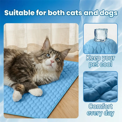 Pet Ice Mat Cooling Pet Bed Summer Cool Pad for Dogs Cats Breathable Waterproof Pet Mat Indoor Outdoor Pet Sleeping Cushion