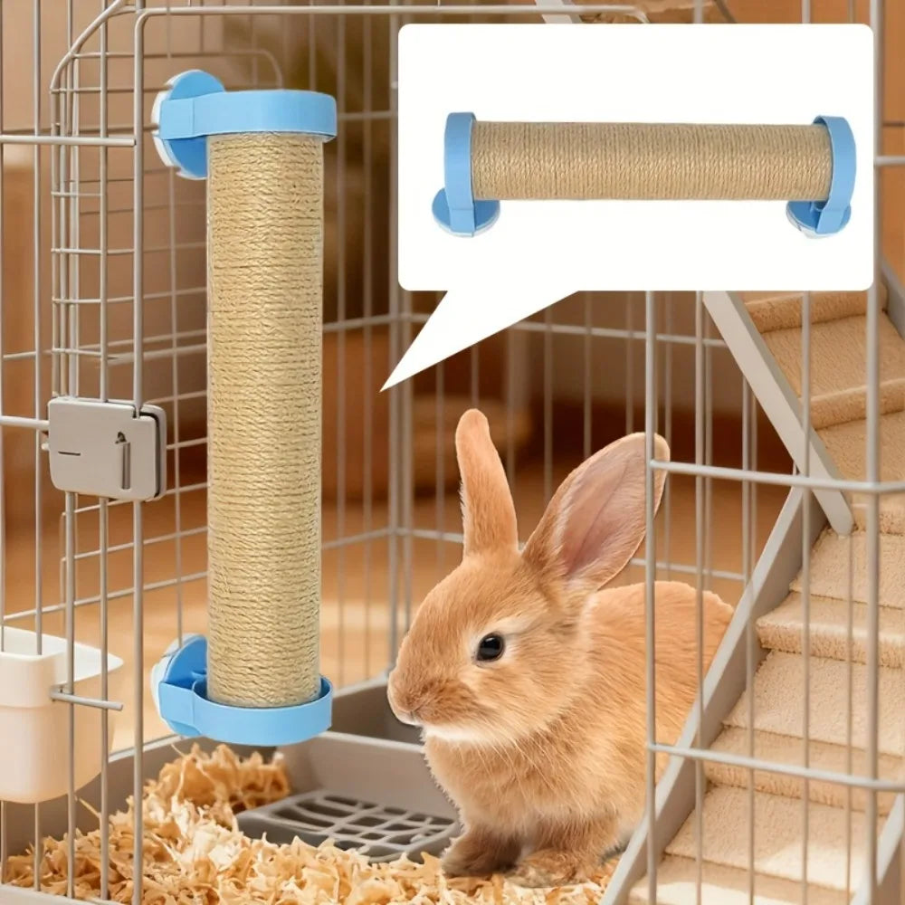 Adjustable Angle Rabbit Scratch Post | Natural Sisal Rabbit Claw Scratcher, Interactive Climbing, Scratch Toy for Rabbits, Cats