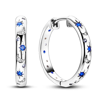 925 Sterling Silver Hoop Earrings with Zircon | Classic U-Shaped Women Jewelry