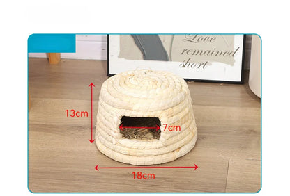 Straw Hand Woven Breathable Rabbit Grass Mat Four Season Hamster Guinea Pig Dutch Pig Foot Mat Rabbit Grass Nest Pet Supplies