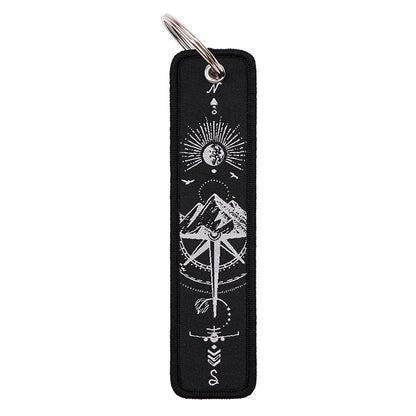 Spanish Quotes Embroidery Key Tag | Motorcycle Keychain for Men