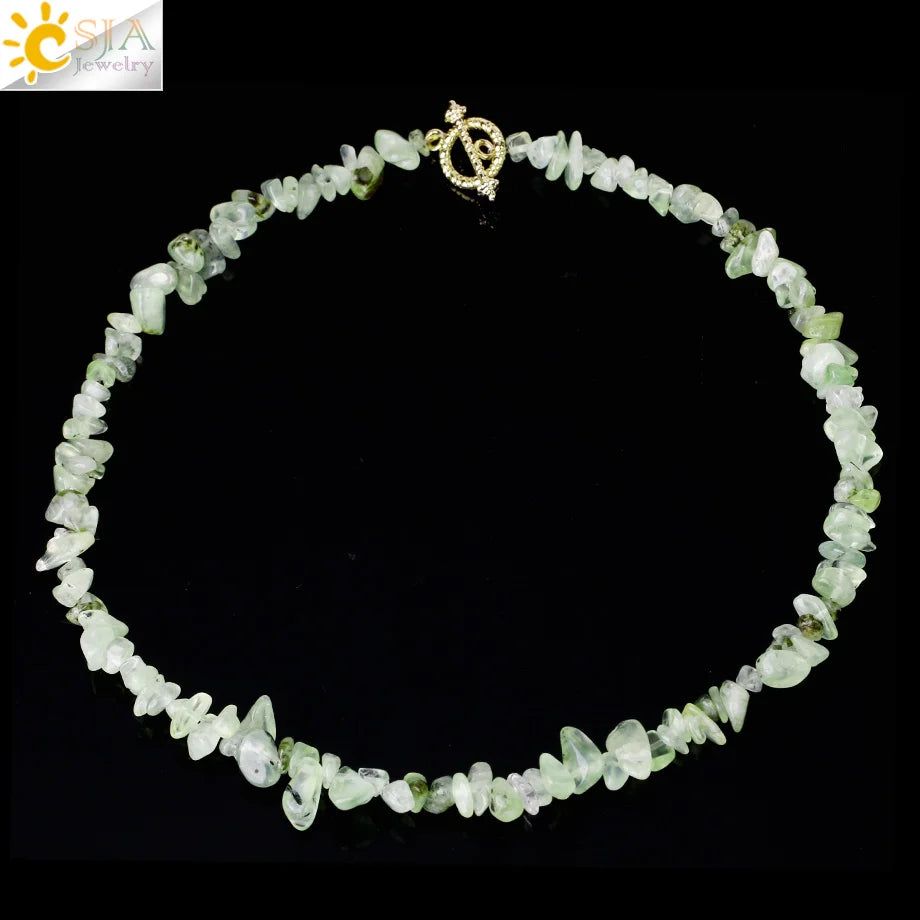 Natural Chip Stone Choker Necklace | Bohemia Crystal Bead Jewelry