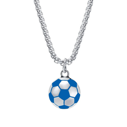Lucky 3D Soccer Football Pendant Necklace for Men | Stainless Steel Sports Gift
