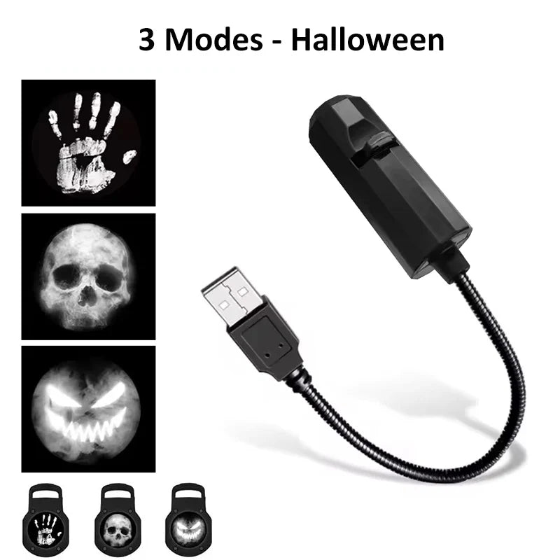 Skull Projection Lamp | Switchable Pattern LED Night Light