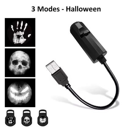 Skull Projection Lamp | Switchable Pattern LED Night Light