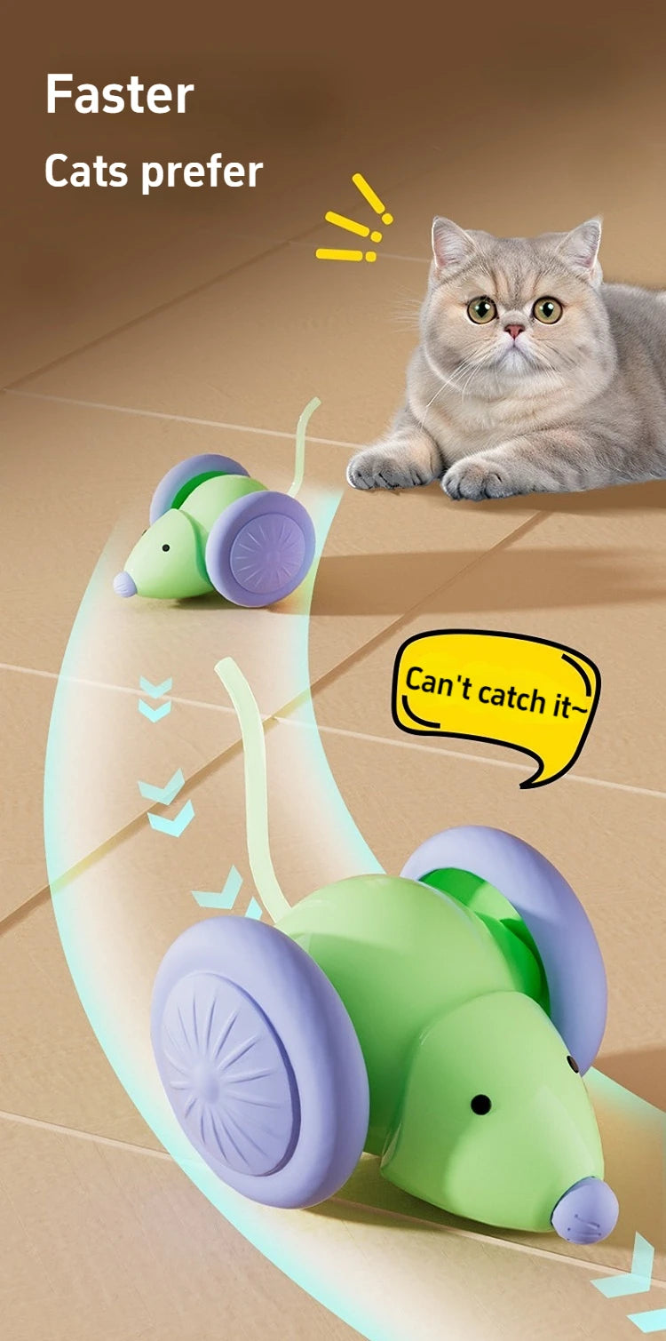 Pet Toys Interactive Cat Toy Electric Mouse Car Automatic Teaser Intelligent Obstacle Avoidance Pet Products Cat Accessories
