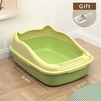 Cat Bedpans Cat Litter Box Pet Sandbox for Kitty Anti-Splash Cats Toilet Pet Sandbox Kitten Tray Bedpan Cleaning Cat Supplies