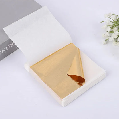 100pcs Imitation Gold Silver Foil Sheets for DIY Crafts | Gilding Flakes for Resin Candle Art