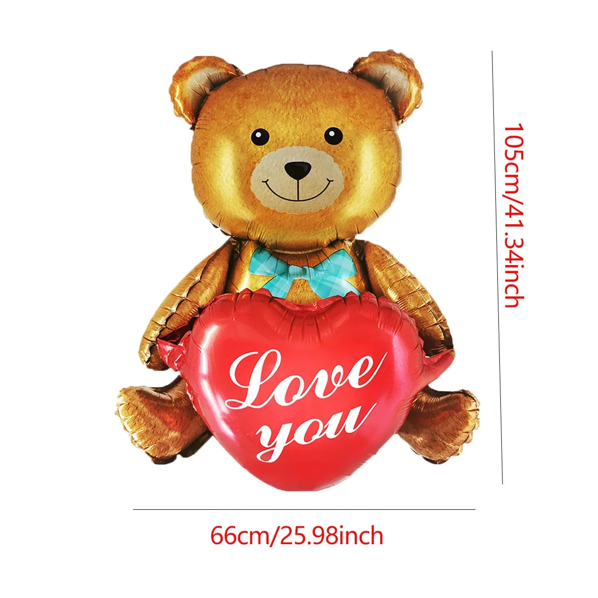 Love Heart Bear Balloon with Stand | Valentine's Day Decor
