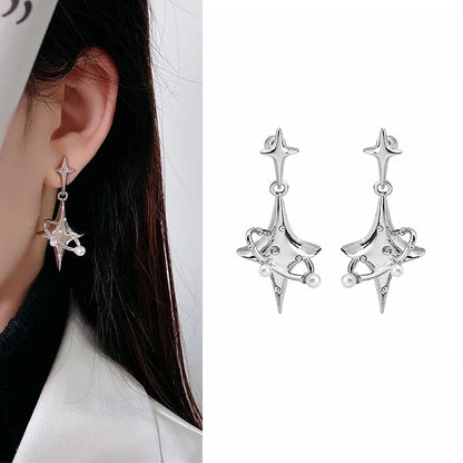 Gothic Punk Gold Flame Hoop Earrings for Women | Exaggerated Geometric Piercing Jewelry