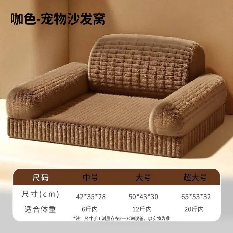 Pet Dog Bed for Small Dogs - Teddy/Bichon/Pomeranian, 4 Seasons Universal, Removable & Washable, Secure Sofa Bed for Winter