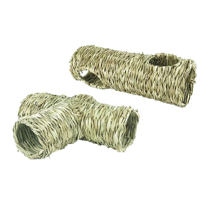 Hamster Grass Tunnel Interactive Toy Cage Chew Toys Rabbit Tunnel Tube Straw