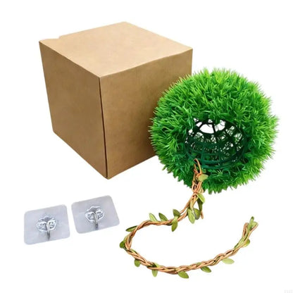 Realistic Artificial Grass Ball With Shelter Cave For Reptiles Terrarium Decoration And Bird Nest Habitat Tanks Landsacpe KXRE