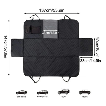 1PC Winter Dog Seat Cover for Back Seat, Waterproof with Mesh Window, Scratch Prevent Anti-slip Dog Car Hammock, Standard