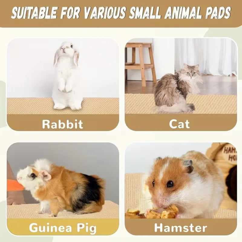 Self-Adhesive Rabbit Scratch Mat DIY Cuttable Bunny Cage Liner Anti-Slip Floor Carpet Protector Claw Care Easy Clean Accessories