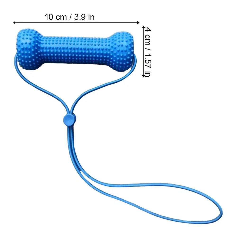 Dog Chew Toy Interactive Tug Rope Toy Quiet Durable Plastic Chew Stick With Gum Massage Nubs For Small Medium Dogs