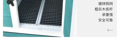 Rabbit Cage Anti Spray Urine Deluxe Double Drawer Rabbit Hutch Solid Wood Pigeon Coop Chicken Cage Bottom Mesh Outdoor