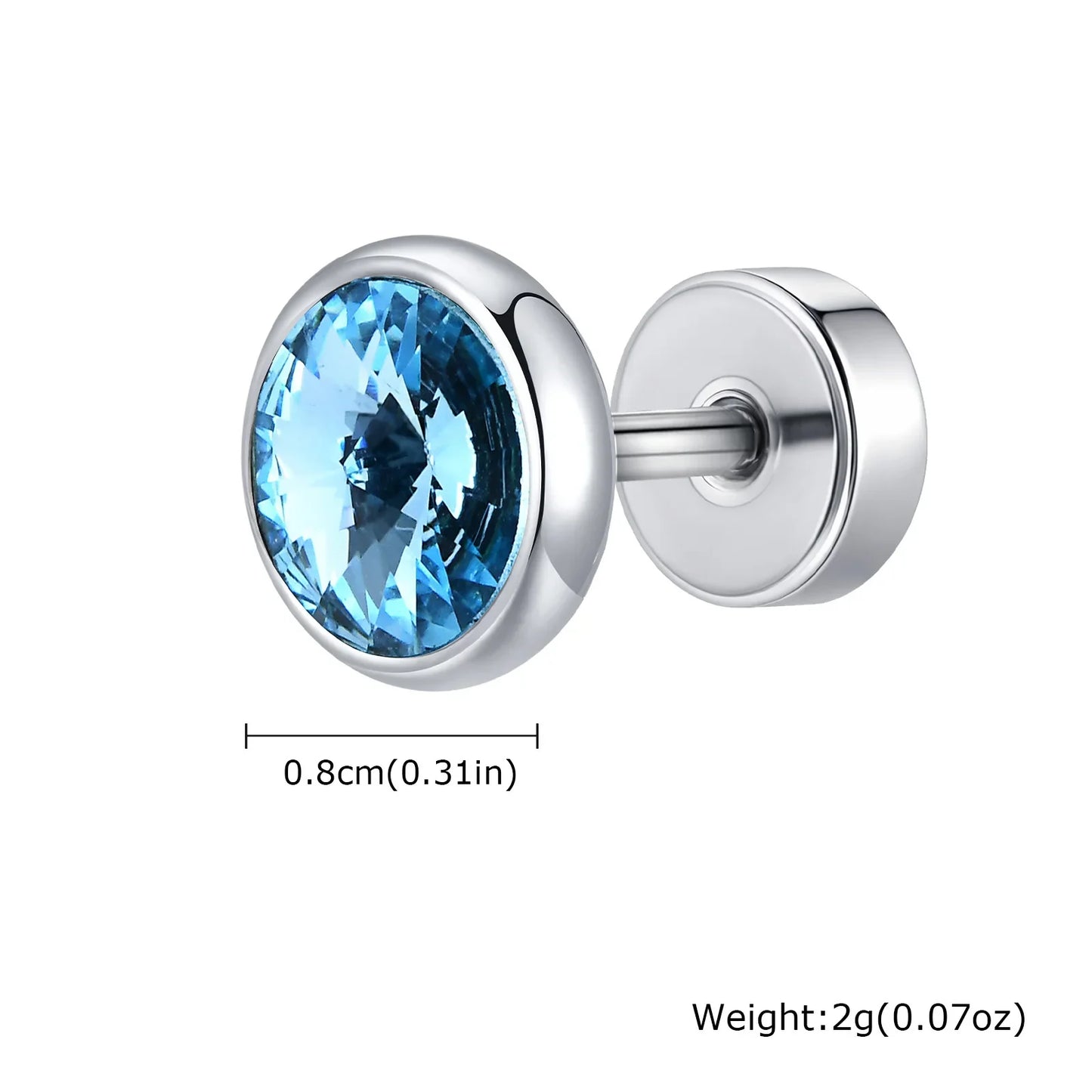 Anti Allergy Round Zircon Stud Earring for Men | AAA CZ Stainless Steel Hip Hop Classic Jewelry
