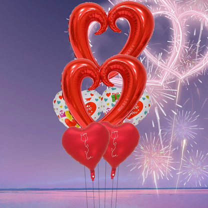 Love Heart Bear Balloon with Stand | Valentine's Day Decor