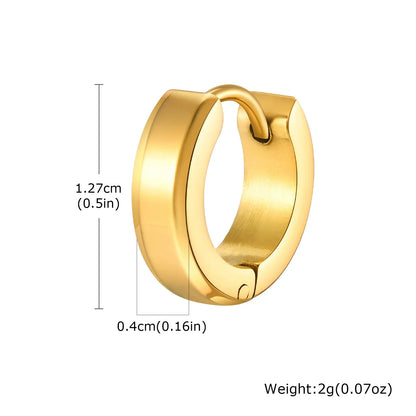 Men Hoop Earrings | Stainless Steel Small Huggies Earrings for Daily Wear