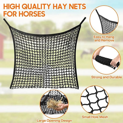 Hay Net for Horses Slow Feed Hay Bag for Horses Goat Sheep Large Capacity Hanging Hay Feeder Bag