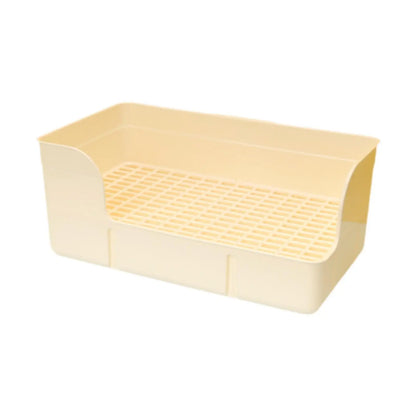 Rabbit Litter Box for Cage Pee Pan Tray Anti Splashing Bedpan Grid Litter Pan for Bunny Chinchillas Rats Ferrets Small Animals