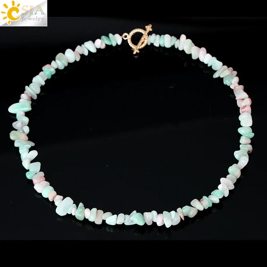 Natural Chip Stone Choker Necklace | Bohemia Crystal Bead Jewelry