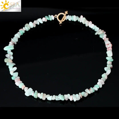 Natural Chip Stone Choker Necklace | Bohemia Crystal Bead Jewelry
