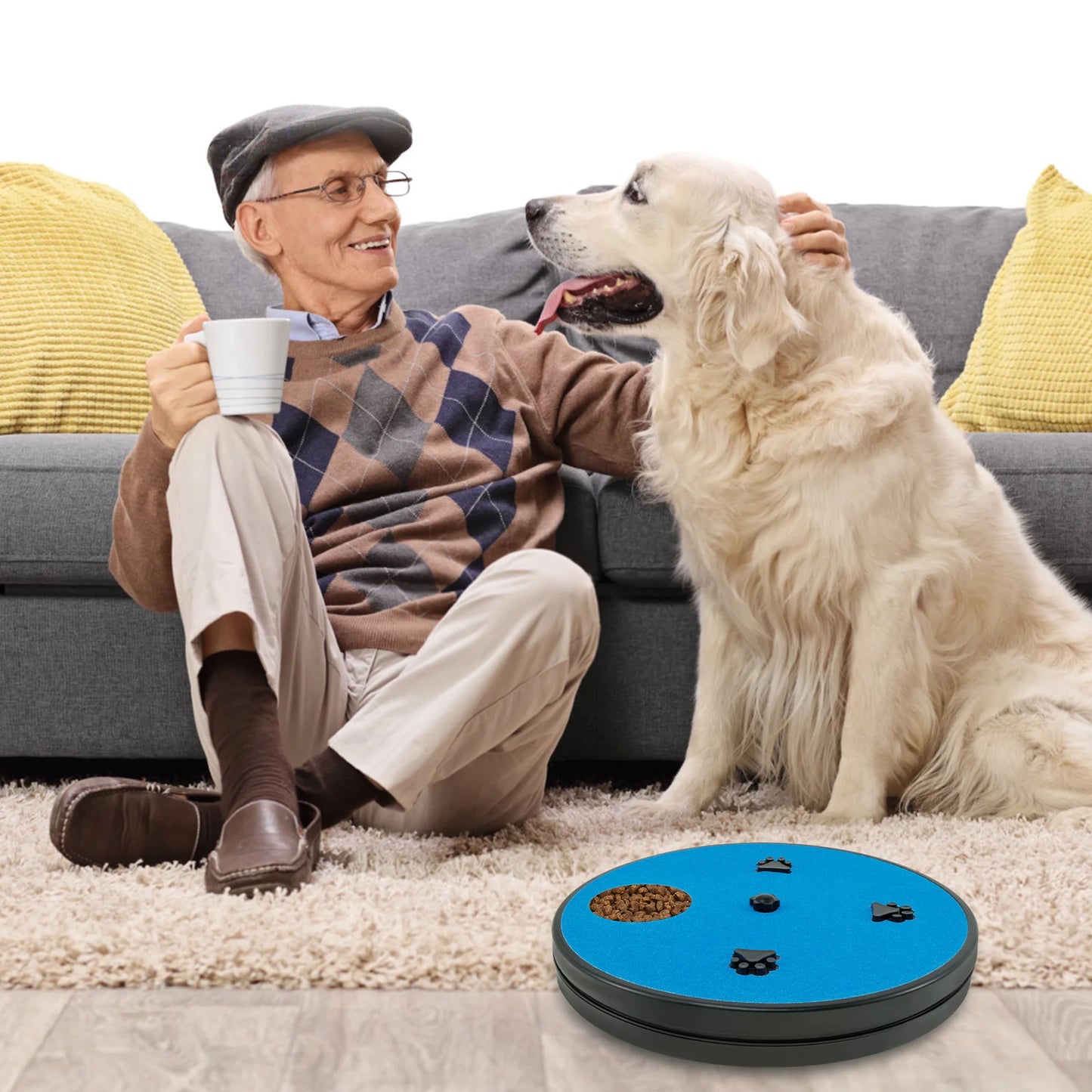 Round Dog Nail Scratch Board 360° Rotating Dog Scratch Pad with Snack Compartments Interactive Pet Toy Pet Supplies Accessories