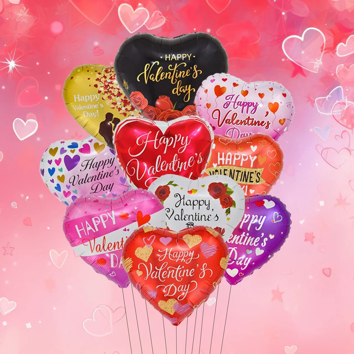 Love Heart Bear Balloon with Stand | Valentine's Day Decor