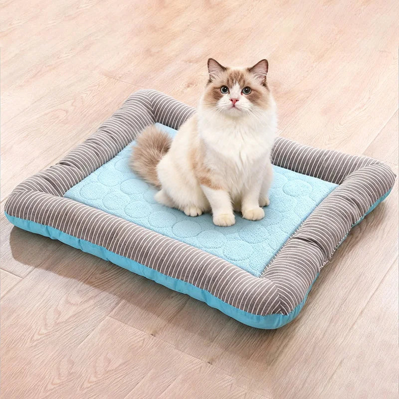 Cooling Pet Bed For Dogs Cats Ice Silk Material Cool Mat Soft Pet Blanket for Summer Sleeping Breathable Cat Sofa Supplies