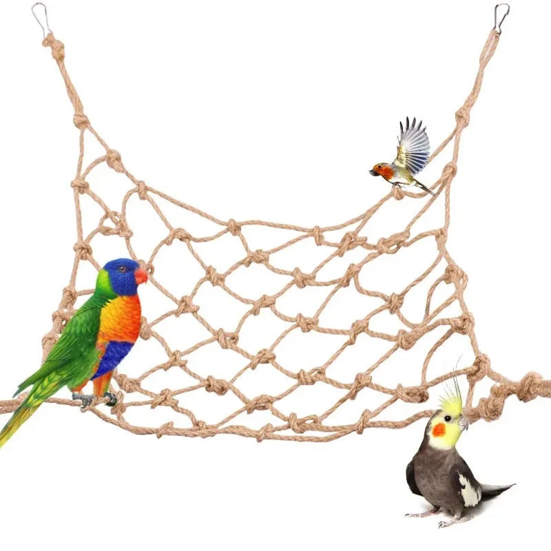 Parrot Swing Rope Birds Hanging Climbing Net With Hook Hammock Birds Stand Ladder Birds Chewing Playing Gym Hamster Rabbit Toys
