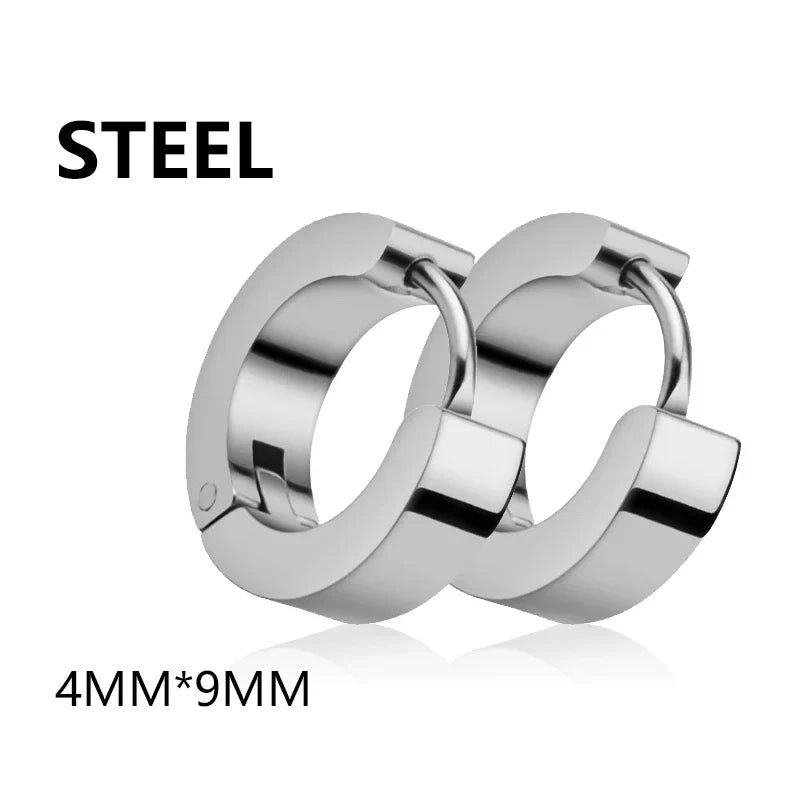 2pc Stainless Steel Cross Earrings Set | Gothic Punk Huggies for Men Women