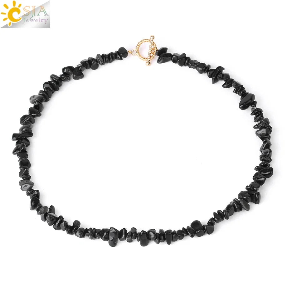 Natural Chip Stone Choker Necklace | Bohemia Crystal Bead Jewelry
