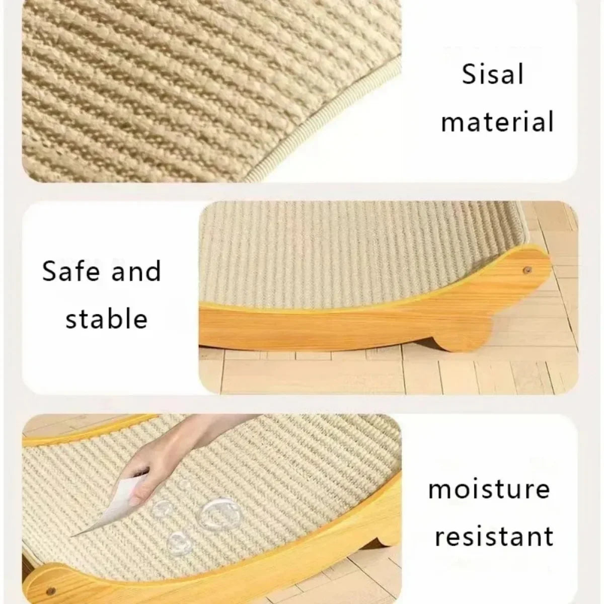 Wooden Cat Scratching Pad Detachable Wear-resistant Cat Scratch Board Multifunctional Cat Bed Grinding Claw Toy for Kitten